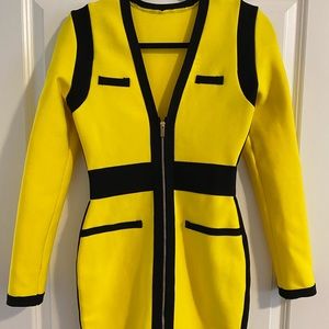 Yellow bodycon dress